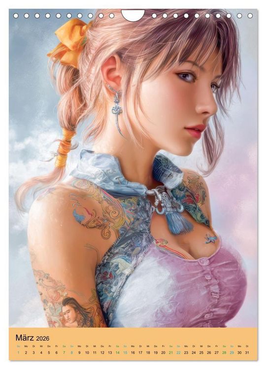 Produktbild: Taatoo Frauen - Inspiriert von der Manga-&Auml;sthetik (Wandkalender 2026 DIN A4 hoch), CALVENDO Monatskalender