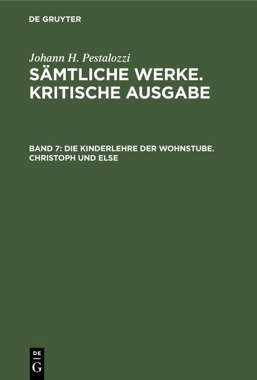 Produktbild: Die Kinderlehre der Wohnstube. Christoph und Else