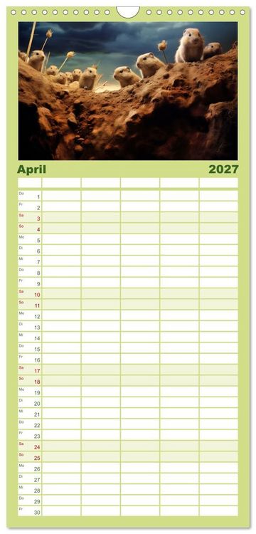 Produktbild: Familienplaner 2027 - Nach Art der Lemminge mit 5 Spalten (Wandkalender, 21 x 45 cm) CALVENDO