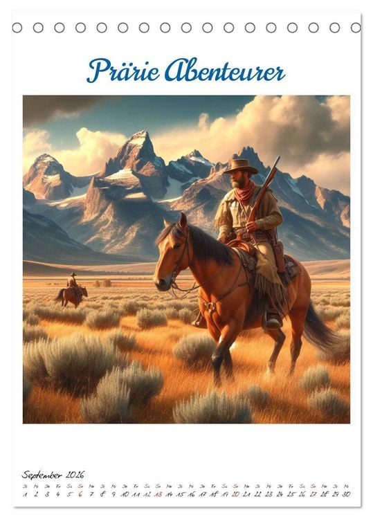 Produktbild: Wild-West Family - Yee-haw! K&uuml;nstliche Impressionen: Ein Jahr im Wilden Westen (Tischkalender 2026 DIN A5 hoch), CALVENDO Monatskalender