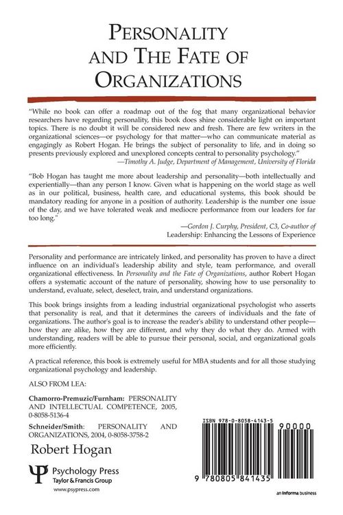 Produktbild: Personality and the Fate of Organizations