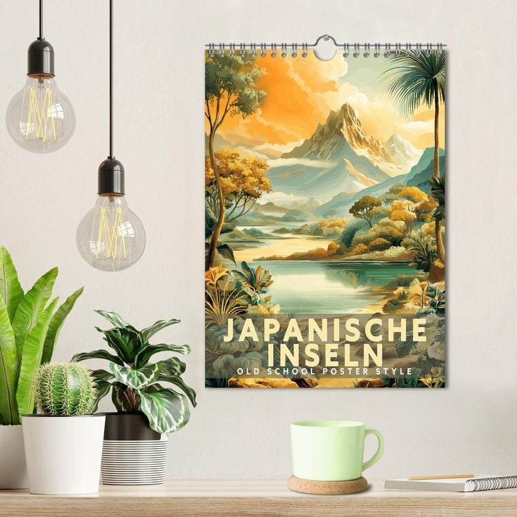 Produktbild: Japanische Inseln - Old School Poster Style (Wandkalender 2027 DIN A4 hoch), CALVENDO Monatskalender
