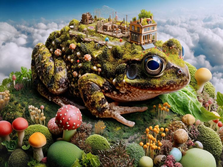 Produktbild: CALVENDO Puzzle Kr&ouml;tenk&ouml;nigreich im Gr&uuml;nen | 1000 Teile Lege-Gr&ouml;&szlig;e 64x48cm Foto-Puzzle f&uuml;r gl&uuml;ckliche Stunden
