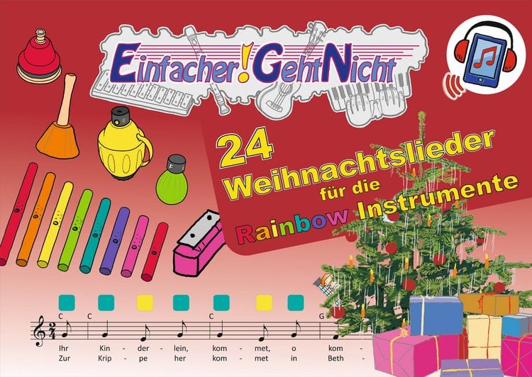 Produktbild: Einfacher!-Geht-Nicht: 24 Weihnachtslieder f&uuml;r die RAINBOW Instrumente (+Play-Along-Streaming) | LeuWa