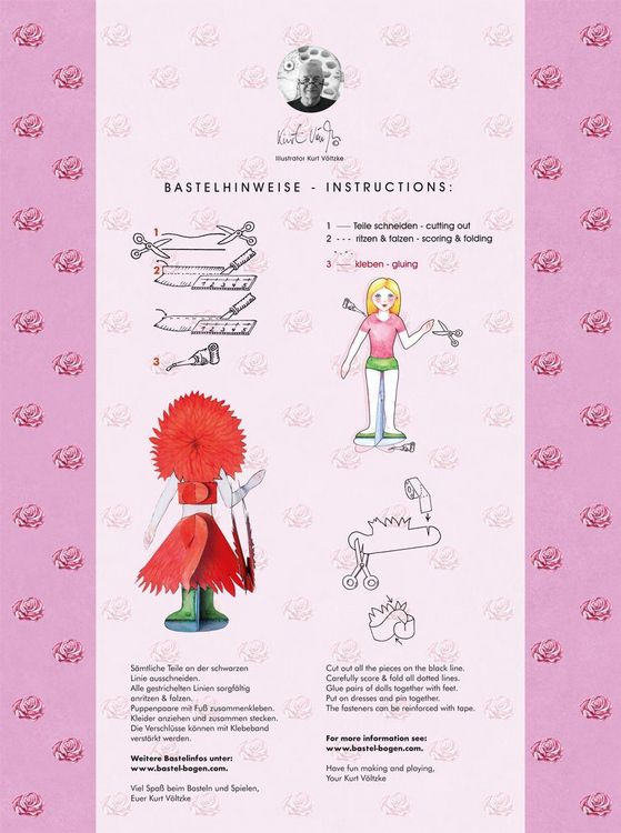 Produktbild: Bl&uuml;ten Anziehpuppen aus Papier basteln Bastelbogen Ausschneidebogen