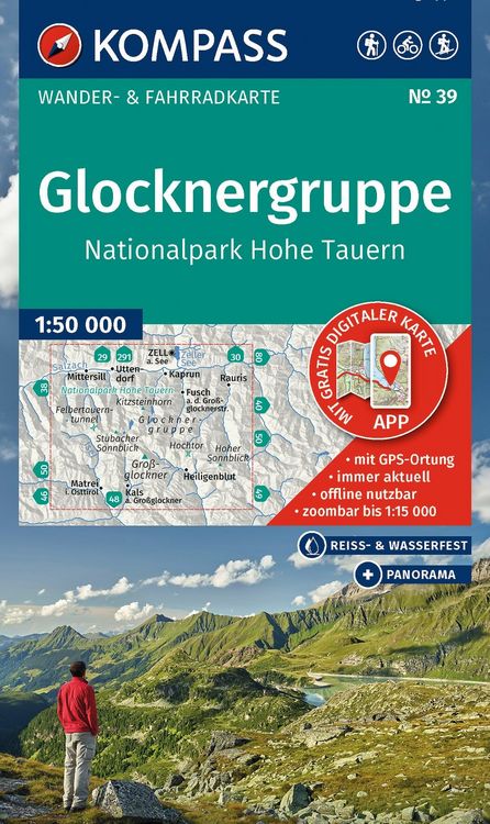 Produktbild: KOMPASS Wanderkarte 39 Glocknergruppe, Nationalpark Hohe Tauern 1:50.000