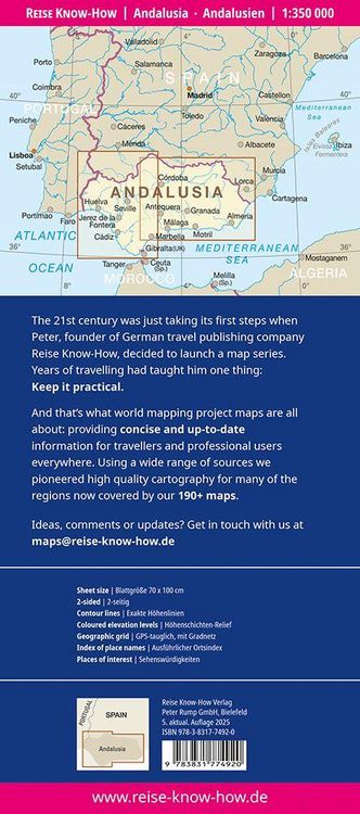 Produktbild: Reise Know-How Landkarte Andalusien / Andalusia (1:350.000)