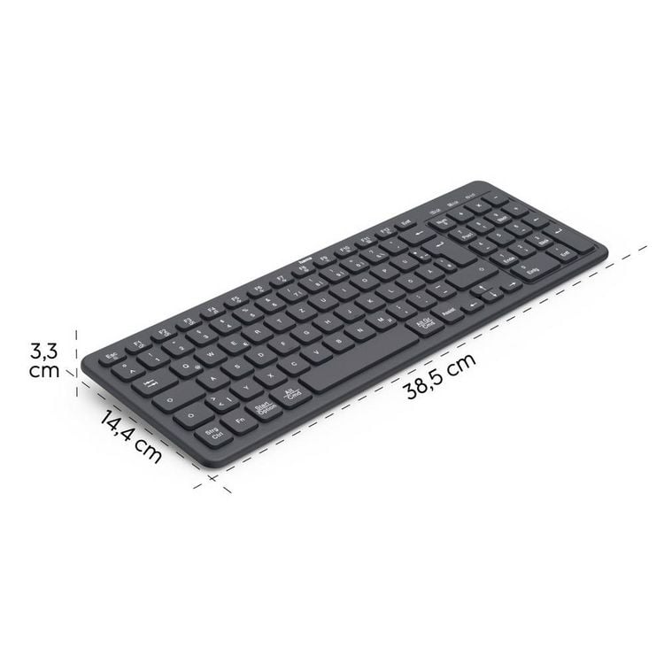 Produktbild: hama 00173057 Multi-Device-Tastatur \"WK-300\", kabellos, Funk/Bluetooth&reg;, Schw., QWERTZ DE