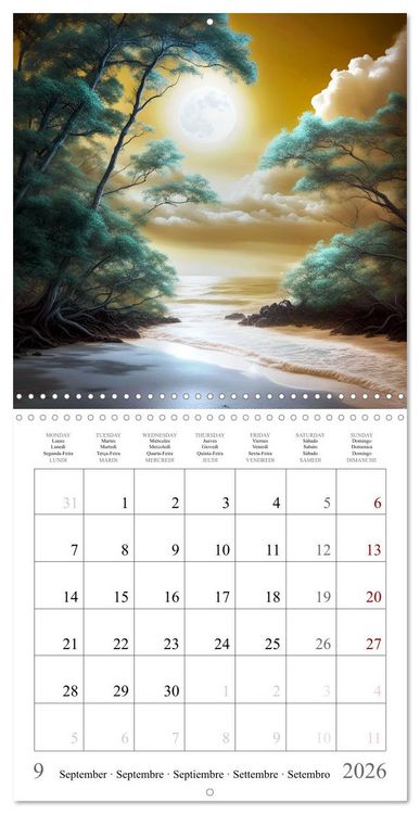 Produktbild: Nuits exotiques (Calendrier mural carr&eacute; 2026 30x30 cm) Calendrier double avec une page pour vos prises de notes
