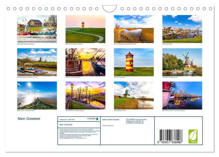 Produktbild: Mein Greetsiel (Wandkalender 2026 DIN A4 quer), CALVENDO Monatskalender