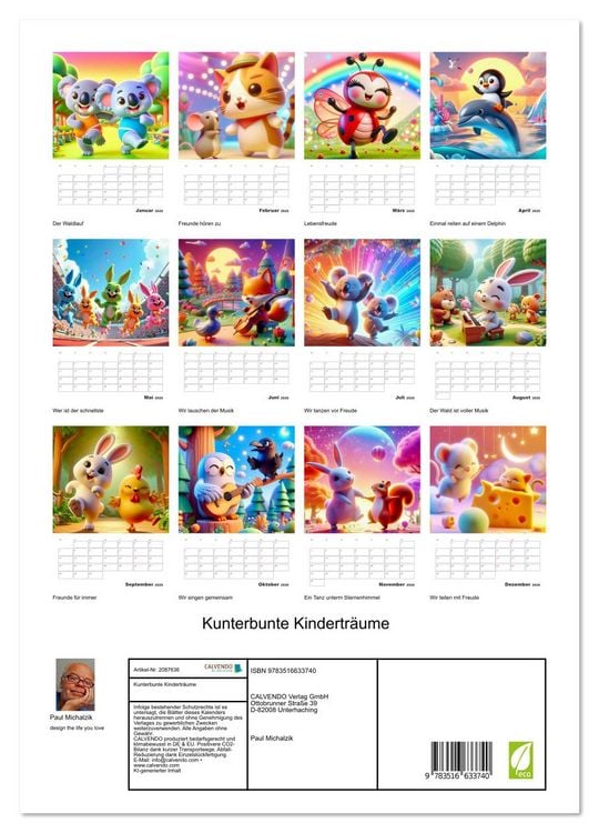 Produktbild: Kunterbunte Kindertr&auml;ume (Wandkalender 2026 DIN A3 hoch), CALVENDO Monatskalender