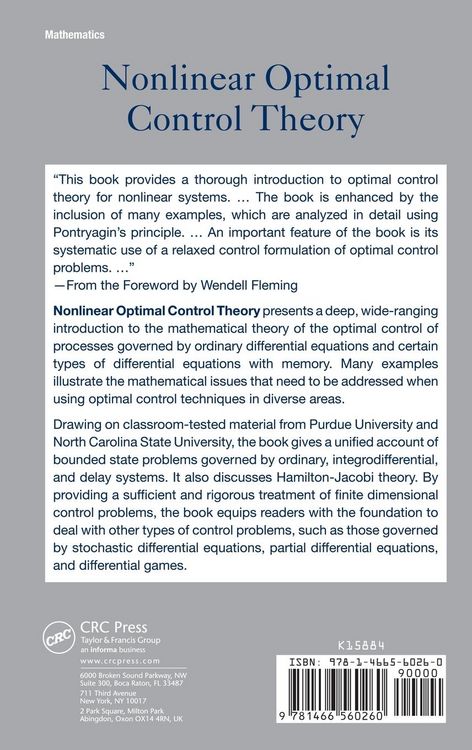 Produktbild: Nonlinear Optimal Control Theory