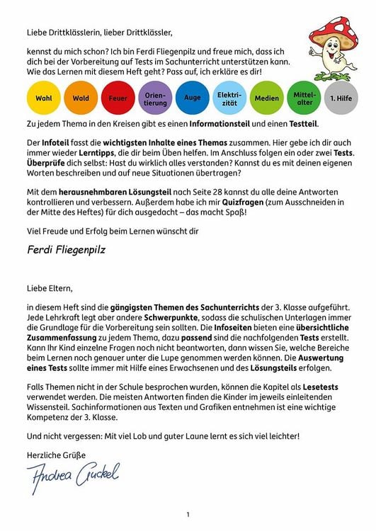 Produktbild: &Uuml;bungsheft mit Tests im Sachunterricht 3. Klasse