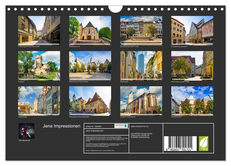 Produktbild: Jena Impressionen (Wandkalender 2026 DIN A4 quer), CALVENDO Monatskalender
