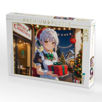 Produktbild: CALVENDO Puzzle Anime Weihnachten Maid mit Geschenk - Kawaii Weihnachtsbild | 1000 Teile Lege-Gr&ouml;&szlig;e 64x48cm Foto-Puzzle f&uuml;r gl&uuml;ckliche Stunden