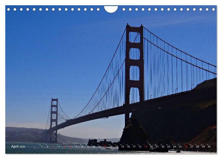 Produktbild: San Francisco Westk&uuml;ste USA (Wandkalender 2026 DIN A4 quer), CALVENDO Monatskalender