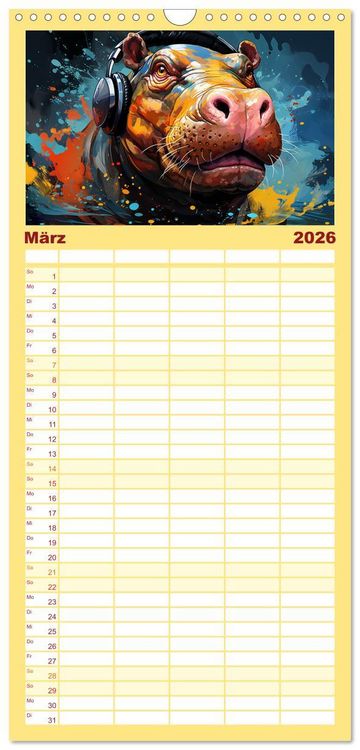 Produktbild: Familienplaner 2026 - Musik Safari mit 5 Spalten (Wandkalender, 21 x 45 cm) CALVENDO