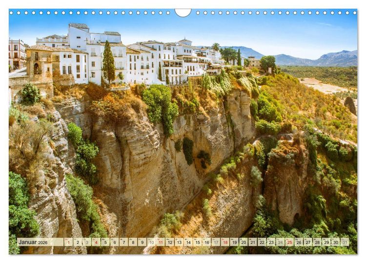 Produktbild: Zauberhaftes S&uuml;dspanien: Malaga - Sevilla - Granada - Ronda - Antequera (Wandkalender 2026 DIN A3 quer), CALVENDO Monatskalender