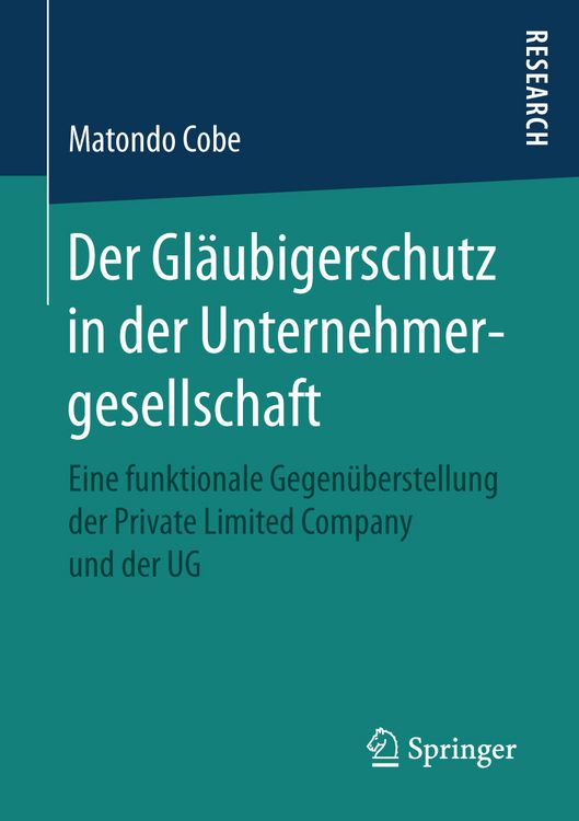 Produktbild: Der Gl&auml;ubigerschutz in der Unternehmergesellschaft