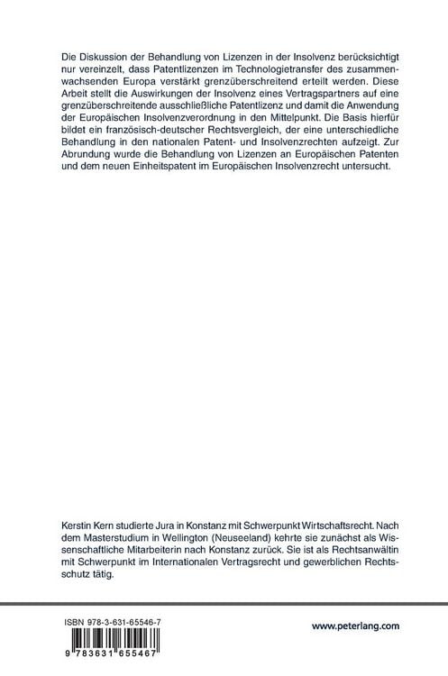 Produktbild: Ausschlie&szlig;liche Patentlizenzen im Europaeischen Insolvenzrecht