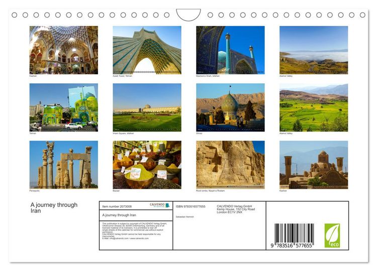 Produktbild: A journey through Iran (Wall Calendar 2026 DIN A4 landscape), CALVENDO 12 Month Wall Calendar