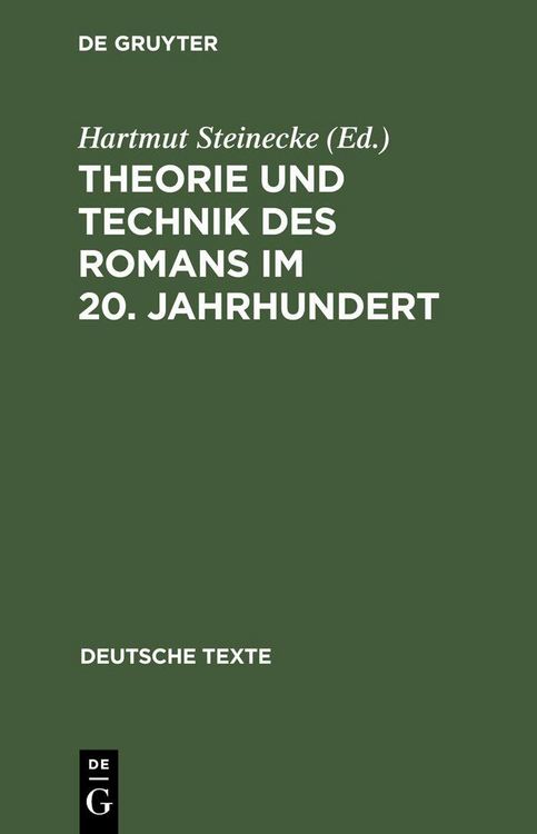 Produktbild: Theorie und Technik des Romans im 20. Jahrhundert