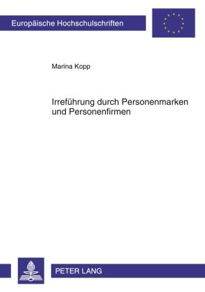 Produktbild: Irrefuehrung durch Personenmarken und Personenfirmen