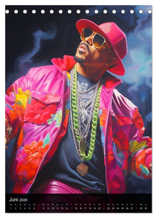 Produktbild: Rap Kings. Paintings im Streetwear-Charme (Tischkalender 2026 DIN A5 hoch), CALVENDO Monatskalender