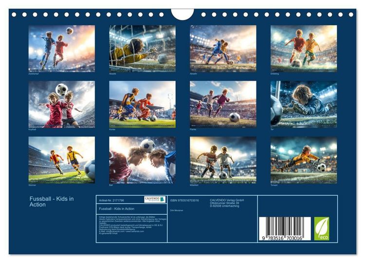 Produktbild: Fussball - Kids in Action (Wandkalender 2026 DIN A4 quer), CALVENDO Monatskalender