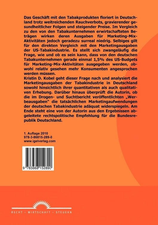 Produktbild: Marketingausgaben der Tabakindustrie