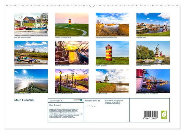 Produktbild: Mein Greetsiel (hochwertiger Premium Wandkalender 2026 DIN A2 quer), Kunstdruck in Hochglanz