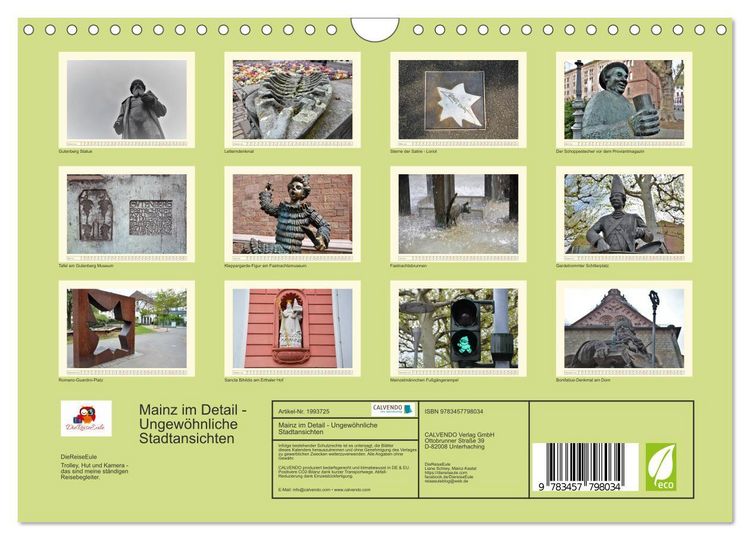 Produktbild: Mainz im Detail - Ungew&ouml;hnliche Stadtansichten (Wandkalender 2026 DIN A4 quer), CALVENDO Monatskalender