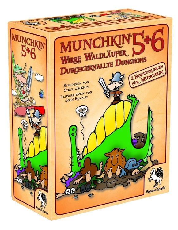 Produktbild: Pegasus - Munchkin 5+6+6.5, wirre Waldläufer + Dungeons + gr. Grüfte