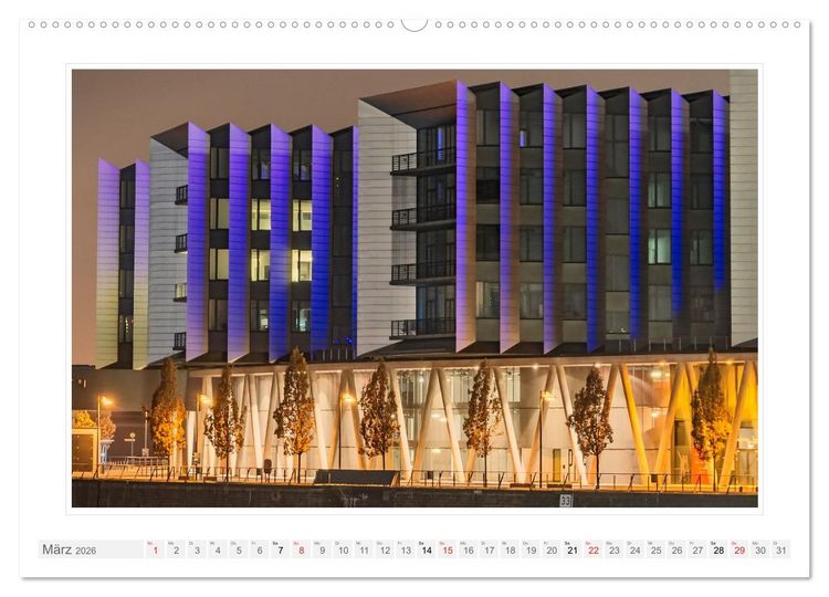 Produktbild: Frankfurt. Die Skyline bei Nacht (hochwertiger Premium Wandkalender 2026 DIN A2 quer), Kunstdruck in Hochglanz