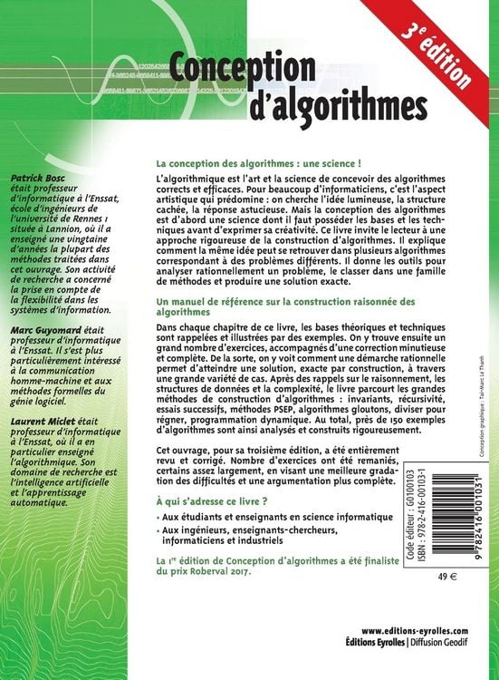Produktbild: Conception d'algorithmes