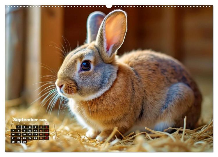 Produktbild: Kuschelige Kaninchen (Wandkalender 2026 DIN A2 quer), CALVENDO Monatskalender