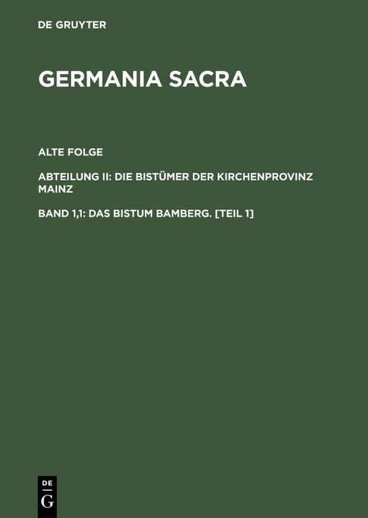 Produktbild: Das Bistum Bamberg. [Teil 1]
