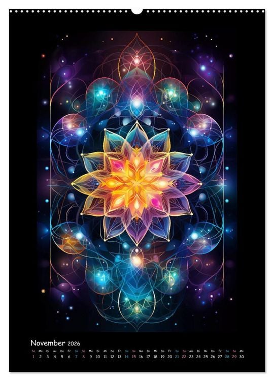 Produktbild: Fractale Mandalas (hochwertiger Premium Wandkalender 2026 DIN A2 hoch), Kunstdruck in Hochglanz