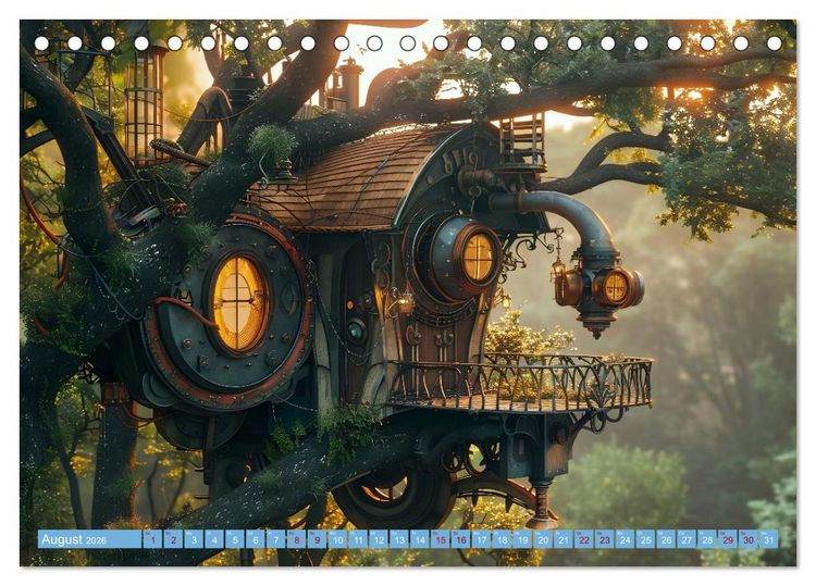 Produktbild: Steampunk Domizile (Tischkalender 2026 DIN A5 quer), CALVENDO Monatskalender