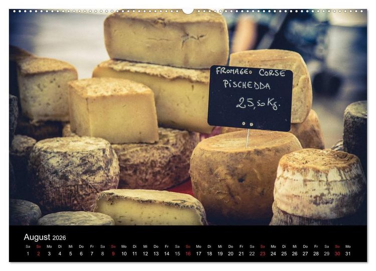 Produktbild: Erlebnis der Sinne - Franz&ouml;sischer Markt auf Korsika (hochwertiger Premium Wandkalender 2026 DIN A2 quer), Kunstdruck in Hochglanz