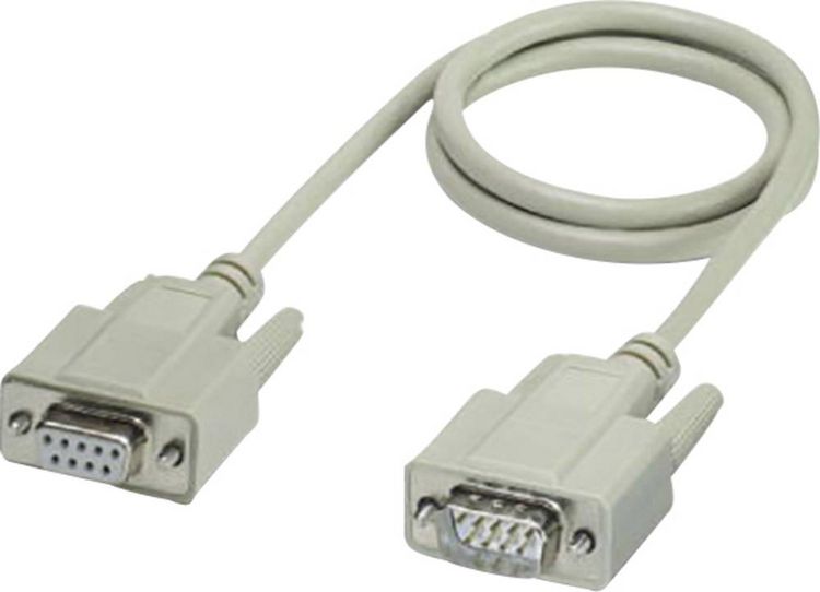 Produktbild: Phoenix Contact Seriell, Parallel Anschlusskabel [1x D-SUB-Buchse 9pol. - 1x D-SUB-Stecker 9pol.] 2.00 m Wei&szlig;