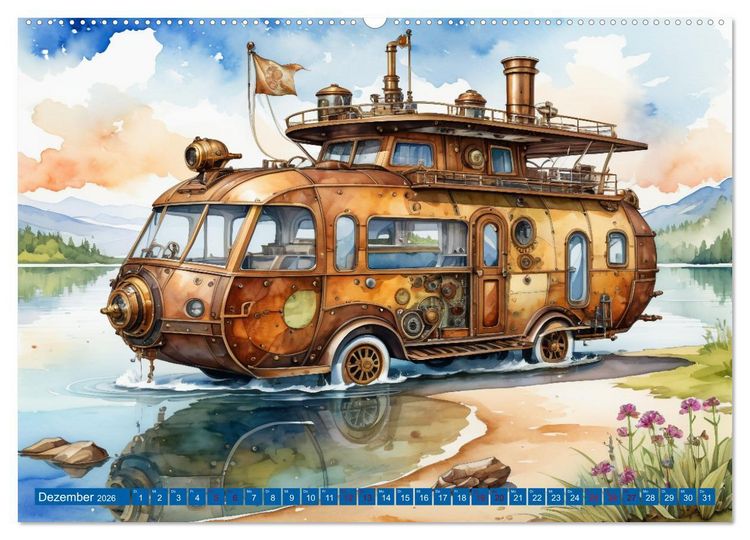 Produktbild: Steampunk Wohnmobile (Wandkalender 2026 DIN A2 quer), CALVENDO Monatskalender