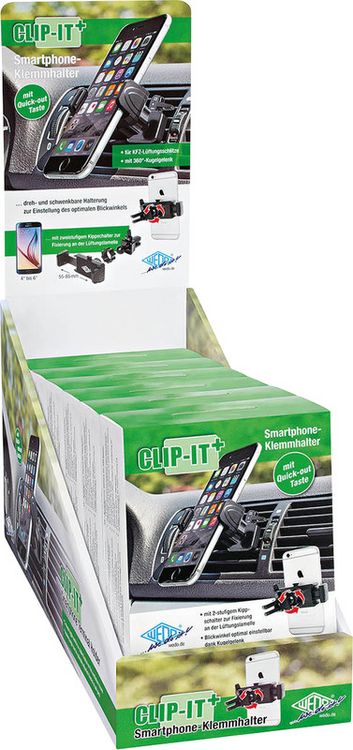 Produktbild: WEDO&reg; Smartphone-Klemmhalter Clip-It plus, schwarz