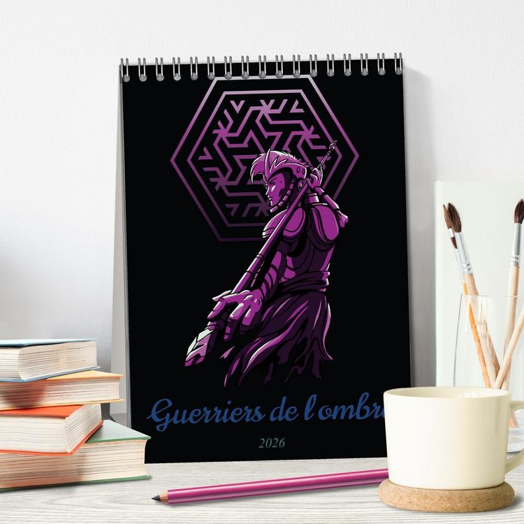 Produktbild: Guerriers de l'ombre (Calendrier de bureau 2026 DIN A5 horizontal), CALVENDO calendrier mensuel