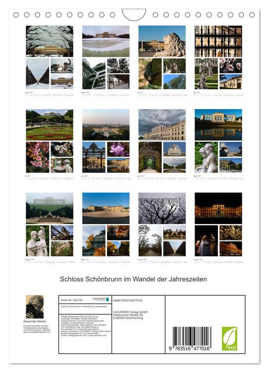 Produktbild: Schloss Sch&ouml;nbrunn im Wandel der Jahreszeiten (Wandkalender 2026 DIN A4 hoch), CALVENDO Monatskalender