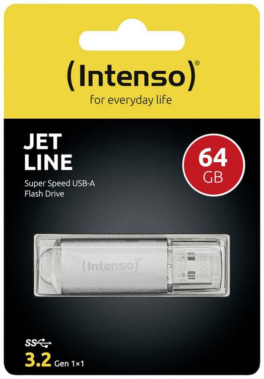 Produktbild: Intenso Jet Line USB-Stick 64GB Silber 3541490 USB-A (USB 3.2 Gen 1)