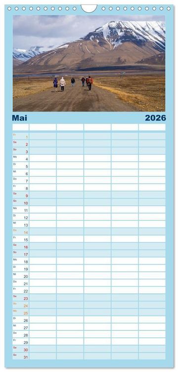 Produktbild: Familienplaner 2026 - Spitzbergen im Sommer mit 5 Spalten (Wandkalender, 21 x 45 cm) CALVENDO