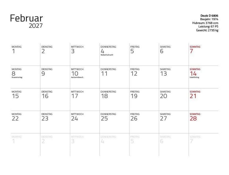 Produktbild: Traktor Klassiker 2027 &ndash; Eintragkalender