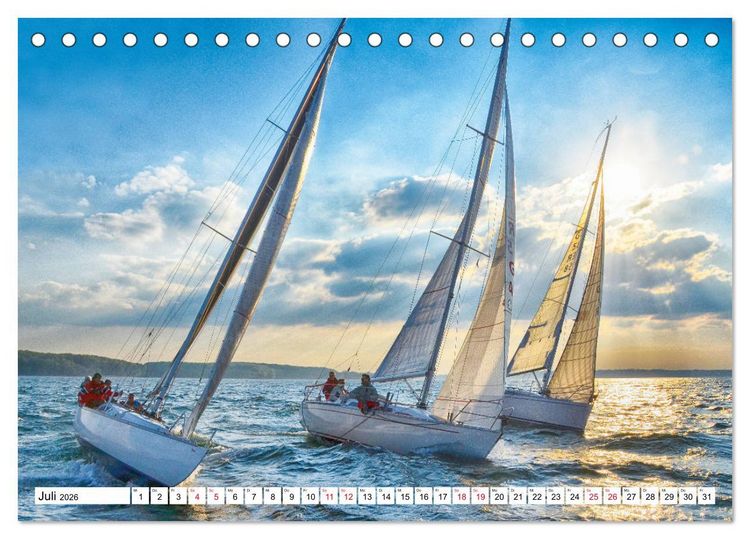 Produktbild: Leidenschaft Segeln (Tischkalender 2026 DIN A5 quer), CALVENDO Monatskalender