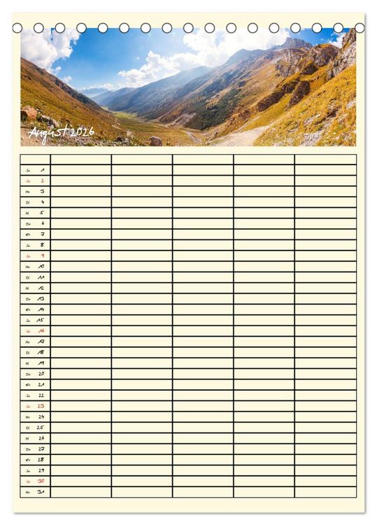 Produktbild: Urlaubsparadiese - Familienplaner (Tischkalender 2026 DIN A5 hoch), CALVENDO Monatskalender